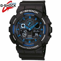 Reloj Casio G-Shock GA100-1A2 Genuino Digital Analógico Acuático - Negro Azul